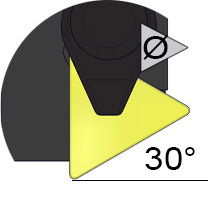 PORTE-PLAQUETTE TRI S2730 11MM (DIA. 1/4') - 30° EQUIPE