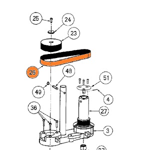 UPPER BELT (OLD 14-26) / FOR TOP SPINDLE