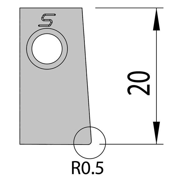 [017323] PLAQUETTE DE LOGEMENT D2 R0,5 -10,50mm - COUPE 8 DEGRES