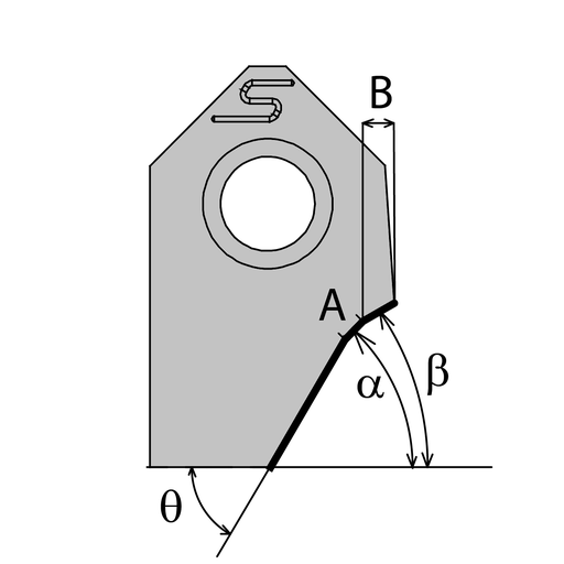 [038226] CUTTING BIT 45,00- 1,50
